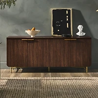 Walnut Wood Scandinavian 4-Door Cabinet