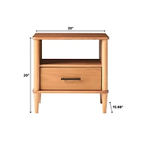 Caramel Brown Wood Cubby Nightstand