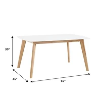 Two-Tone Mid-Century Modern Wood Dining Table