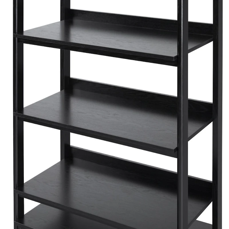 Black Modern Bookcase with Drawers