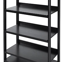 Black Modern Bookcase with Drawers