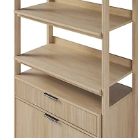 Coastal Oak 2-Drawer Modern Wood Bookcase