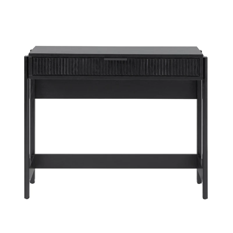 Black Modern 1-Drawer Reeded Desk