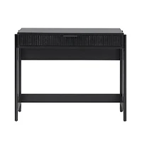 Black Modern 1-Drawer Reeded Desk