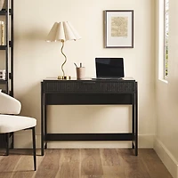 Black Modern 1-Drawer Reeded Desk