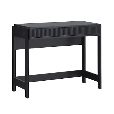 Black Modern 1-Drawer Reeded Desk