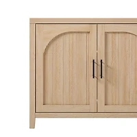 Natural Wood Reeded Arch Cabinet