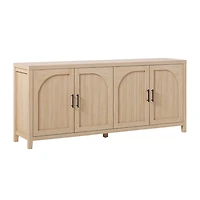Natural Wood Reeded Arch Cabinet