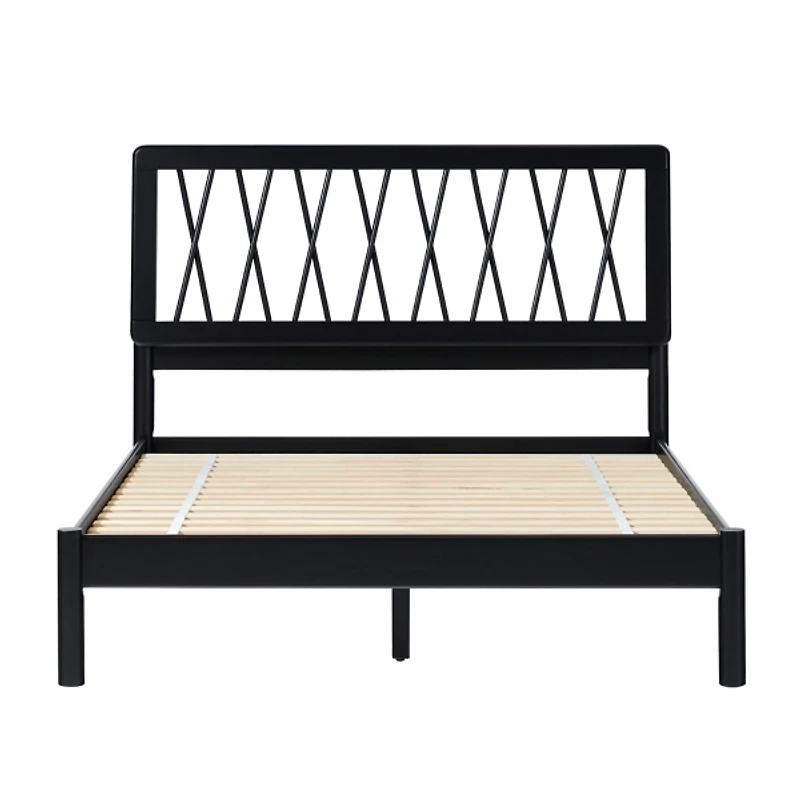 Black Wood Spindle Headboard Full Bed