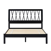 Black Wood Spindle Headboard Full Bed