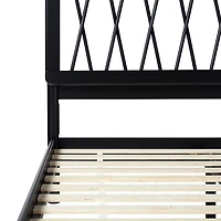 Black Wood Spindle Headboard Full Bed