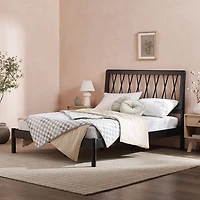 Black Wood Spindle Headboard Full Bed