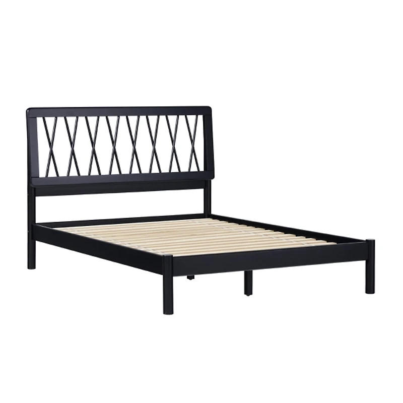 Black Wood Spindle Headboard Full Bed