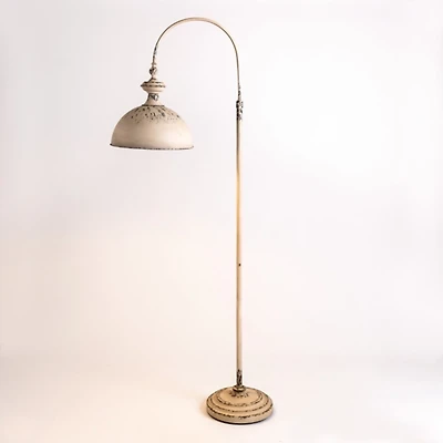 French Cream Distressed Arch Floor Lamp