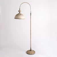 French Cream Distressed Arch Floor Lamp