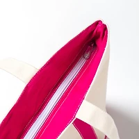 Pink Embroidered Monogram R Boat Tote