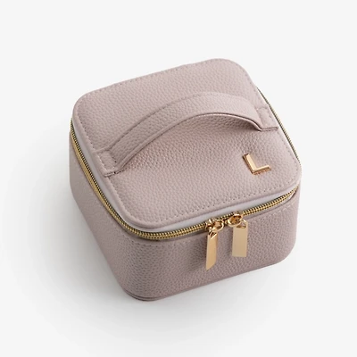 Pink Monogram L Travel Jewelry Box with Handle