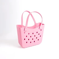 Medium Light Pink Curve Carry-All Basket Tote