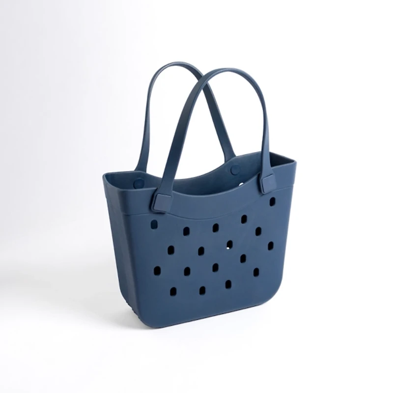 Medium Navy Blue Curve Carry-All Basket Tote