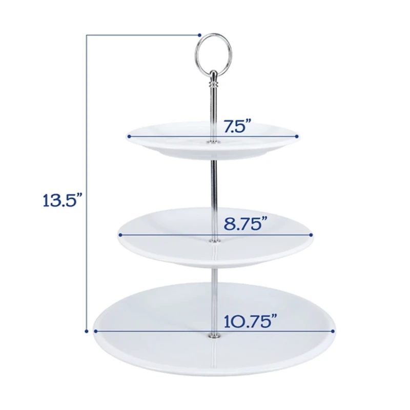 White Ceramic 3-Tier Serving Stand
