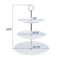 White Ceramic 3-Tier Serving Stand