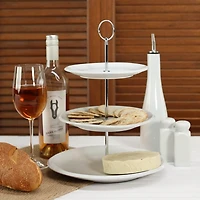 White Ceramic 3-Tier Serving Stand