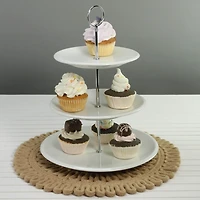 White Ceramic 3-Tier Serving Stand