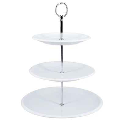 White Ceramic 3-Tier Serving Stand