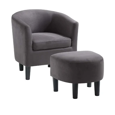 Charcoal Churchill Accent Chair & Ottoman Set