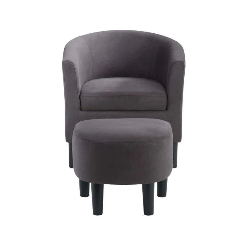 Charcoal Churchill Accent Chair & Ottoman Set