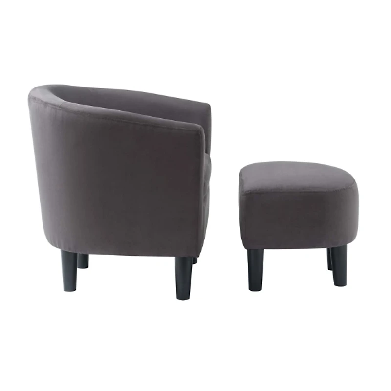 Charcoal Churchill Accent Chair & Ottoman Set
