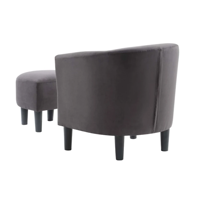 Charcoal Churchill Accent Chair & Ottoman Set