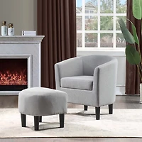 Light Gray Churchill Accent Chair & Ottoman Set