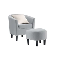 Light Gray Churchill Accent Chair & Ottoman Set