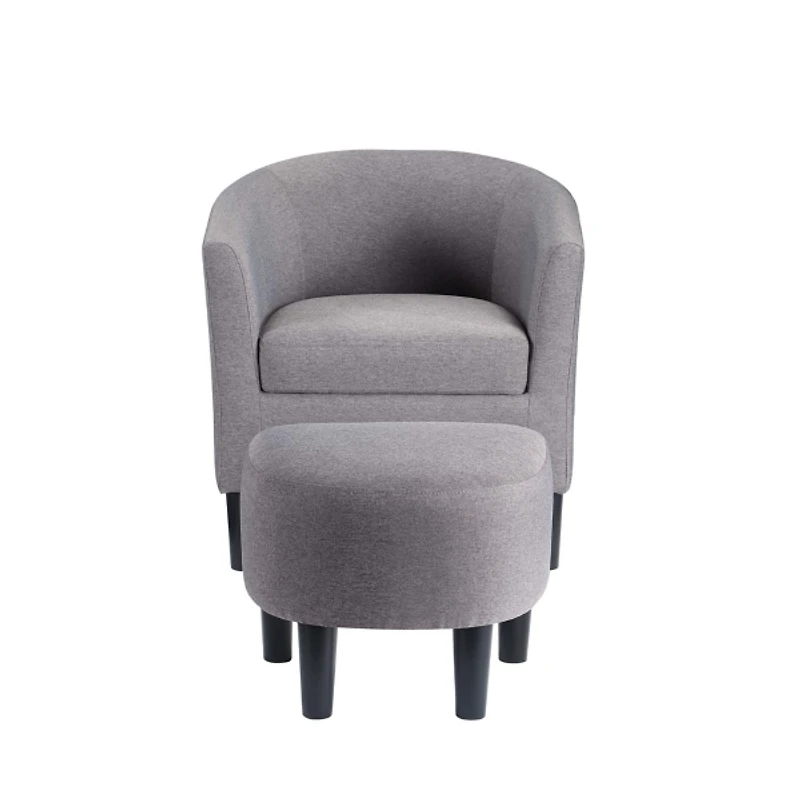 Light Gray Churchill Accent Chair & Ottoman Set