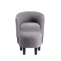 Light Gray Churchill Accent Chair & Ottoman Set