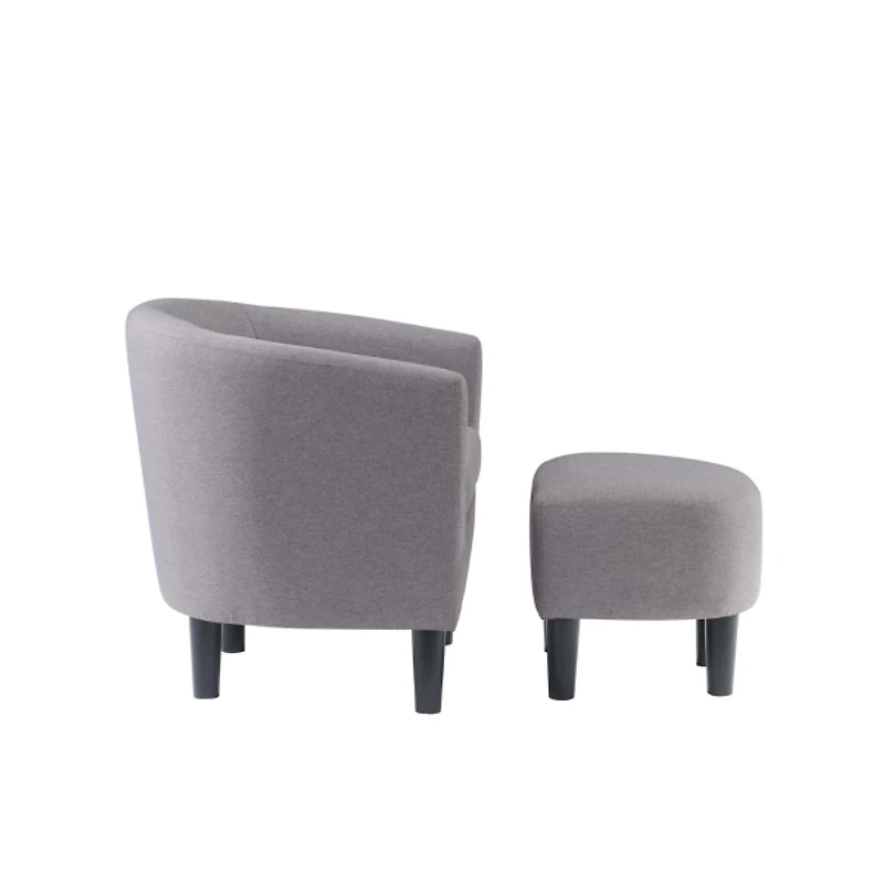 Light Gray Churchill Accent Chair & Ottoman Set