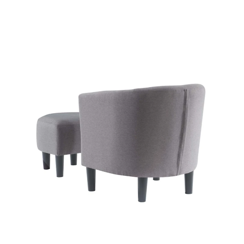 Light Gray Churchill Accent Chair & Ottoman Set