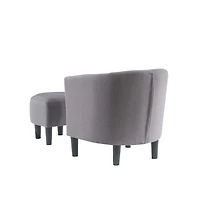 Light Gray Churchill Accent Chair & Ottoman Set