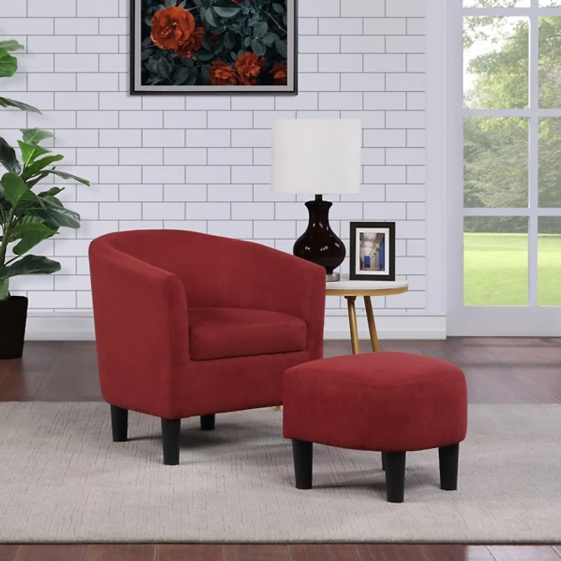 Churchill Accent Chair & Ottoman Set