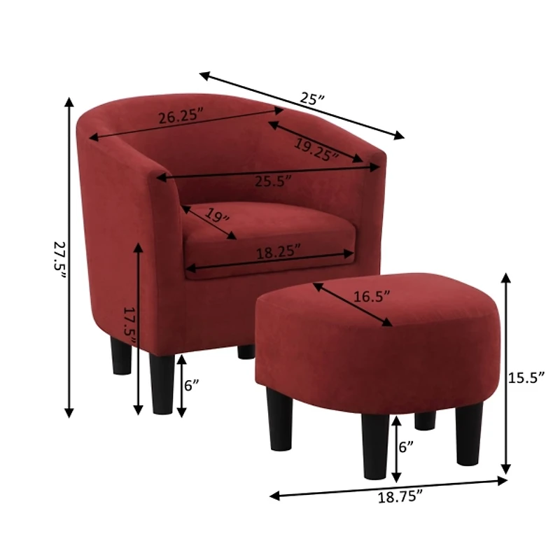 Churchill Accent Chair & Ottoman Set