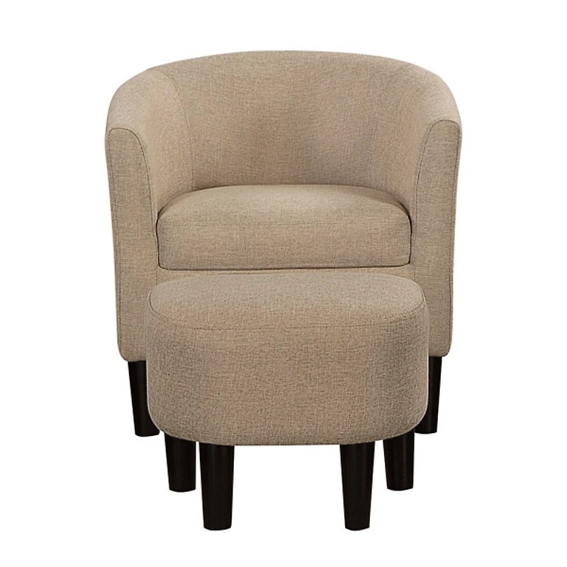 Oatmeal Churchill Accent Chair & Ottoman Set