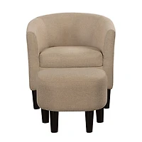 Oatmeal Churchill Accent Chair & Ottoman Set