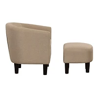 Oatmeal Churchill Accent Chair & Ottoman Set