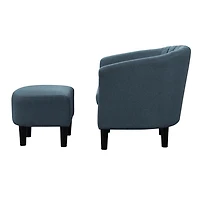 Navy Diamond Tufted Accent Chair & Ottoman Set