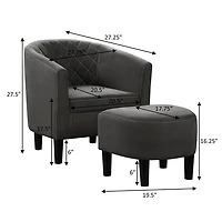 Black Diamond Tufted Accent Chair & Ottoman Set