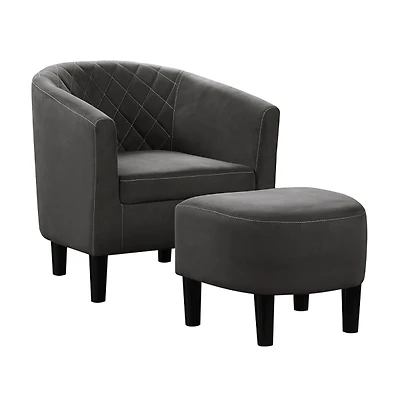 Black Diamond Tufted Accent Chair & Ottoman Set