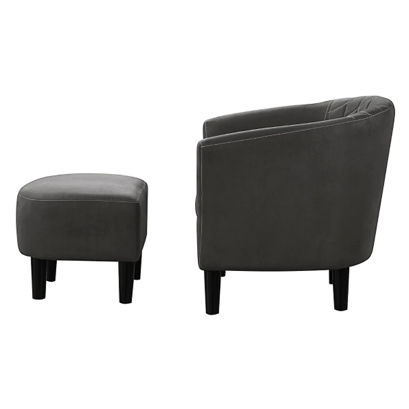 Black Diamond Tufted Accent Chair & Ottoman Set