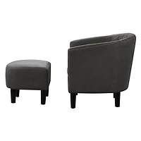 Black Diamond Tufted Accent Chair & Ottoman Set