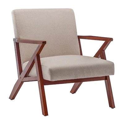 Neutral Upholstered Cliff Lounge Accent Chair
